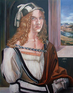 Justin Hawkins in the style of Durer